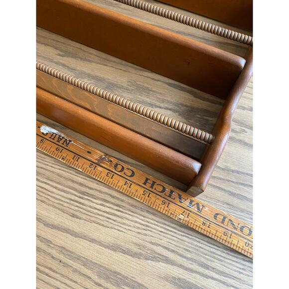 Vintage Wooden Spice Rack Wall Hanging 17” Three Tier Cottagecore Rack “Spices” - Picture 4 of 5